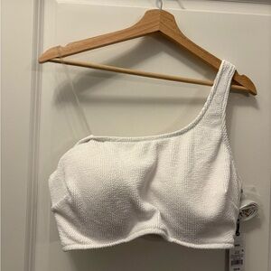 White One-Shoulder Women's Bikini Top